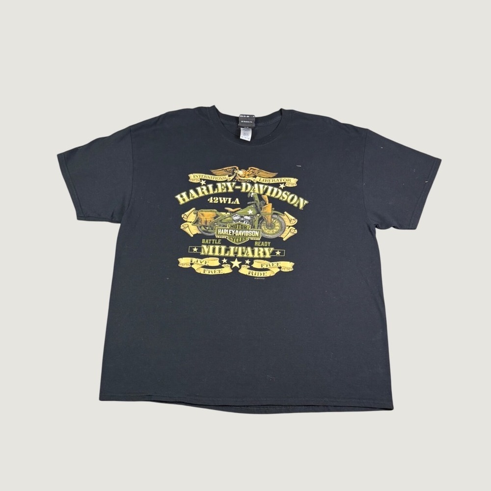 Harley-Davidson Military 42WLA Overseas Tour T-Shirt Mens XL Black 2018 Graphic